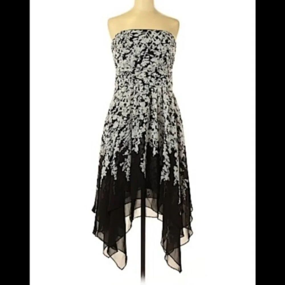 White House Black Market Strapless Handkerchief Dress size 2